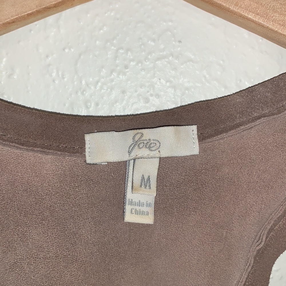 Joie Alicia Leather Tank Top Color Mink - Picture 4 of 6